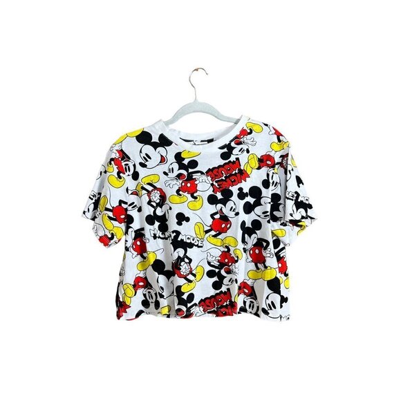 Disney Tops - Disney Mickey Mouse Women's White Crop Top